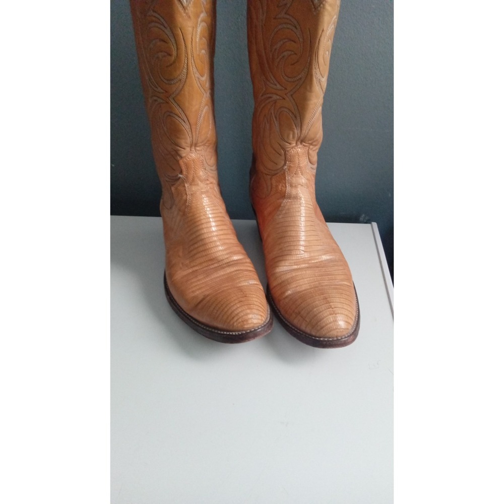 Lizard Skin Cowboy Boots Western Style Detailed‎ Stitching
